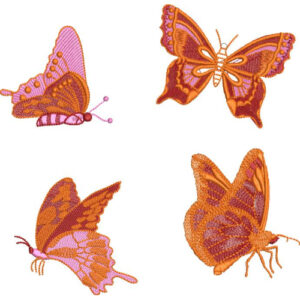 Butterfly Flower Embroidery Design