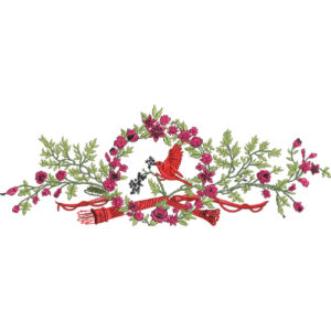 Flower Bird Embroidery Design