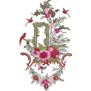 Flower Animal Embroidery Design