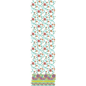 Flower Border Daman Embroidery Design