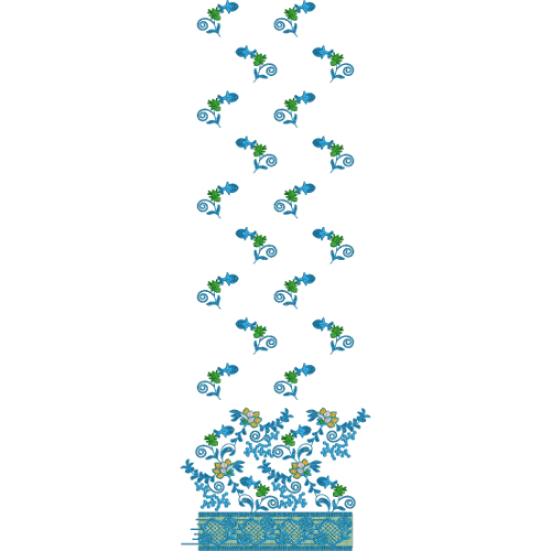 Simple Border Daman Embroidery Design