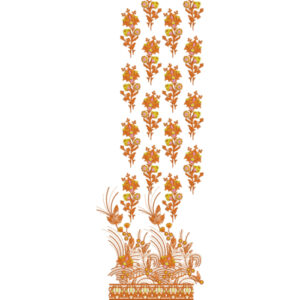 Flower Border Daman Embroidery Design