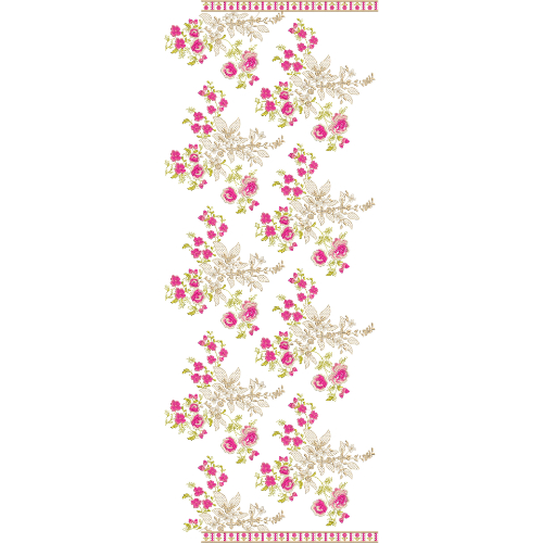 Flower Dupatta Scarf Embroidery Design