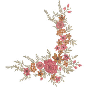Flower Corner Embroidery Design