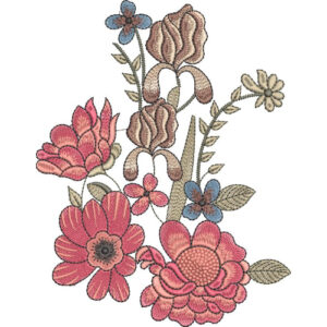 Motive Flower Embroidery Design