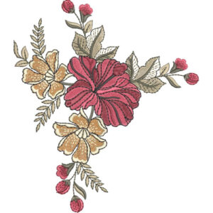 Motive Flower Embroidery Design