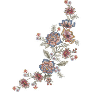 Flower Corner Embroidery Design