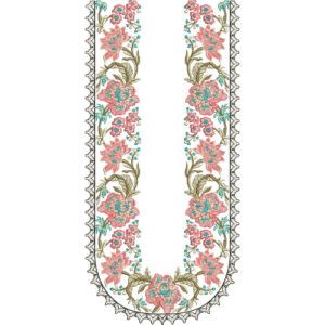 U Neck Embroidery Design
