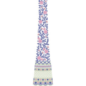 Flower Bridal Kali Frock Embroidery Design