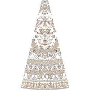 Simple Bridal Kali Frock Embroidery Design