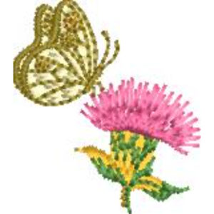 Flower Butterfly Embroidery Design