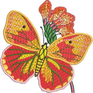 Flower Butterfly Embroidery Design
