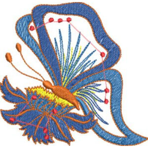 Flower Butterfly Embroidery Design