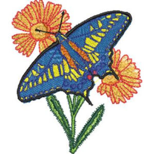 Flower Butterfly Embroidery Design