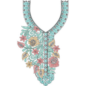 Chain Stitch Flower Embroidery Design