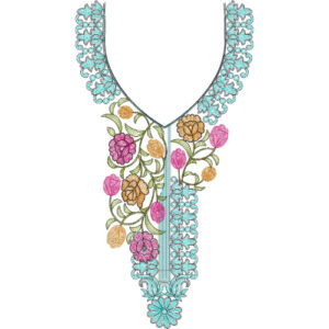 Chain Stitch Flower Embroidery Design