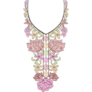 Chain Stitch Flower Embroidery Design