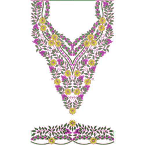 Kaftan Floral Embroidery Design