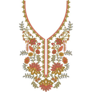 Neck Flower Embroidery Design