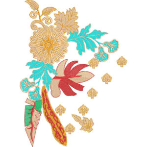 Flower Corner Embroidery Design