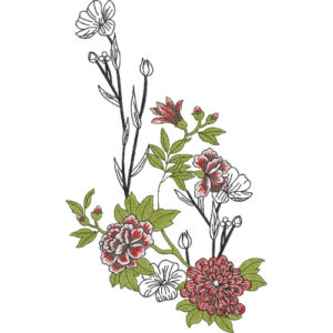 Flower Corner Embroidery Design