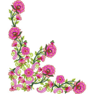 Flower Corner Embroidery Design