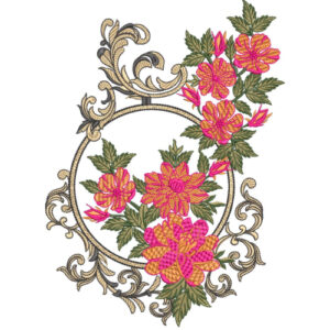 Flower Corner Embroidery Design