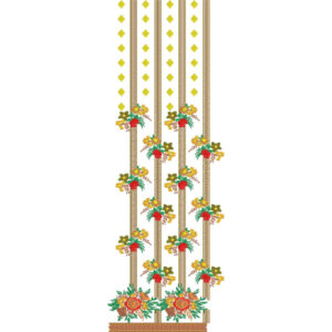 Flower Border Daman Embroidery Design