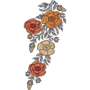 Motive Flower Embroidery Design