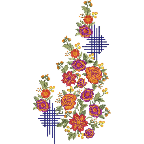 Motive Flower Embroidery Design