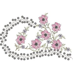 Flower Corner Embroidery Design