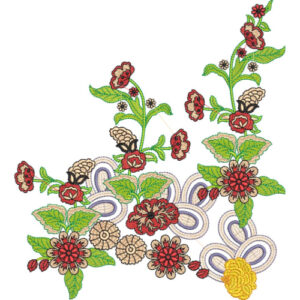 Flower Corner Embroidery Design