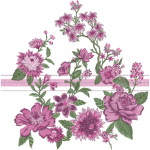 Motive Flower Embroidery Design