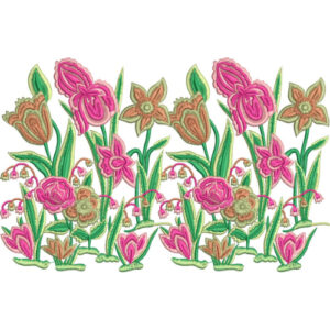 Flower Corner Embroidery Design