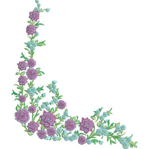 Flower Corner Embroidery Design