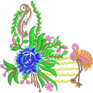 Flower Corner Embroidery Design