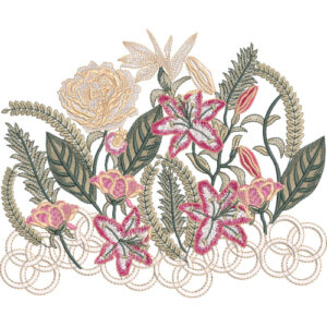 Flower Corner Embroidery Design