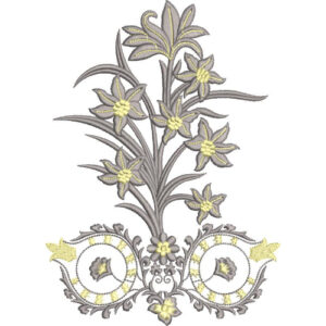Flower Corner Embroidery Design