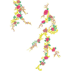 Flower Corner Embroidery Design