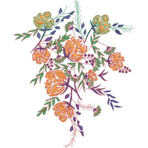 Flower Corner Embroidery Design