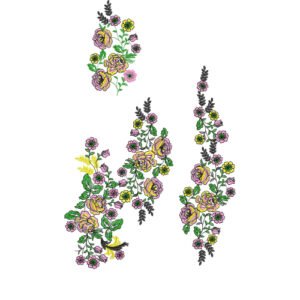 Flower Corner Embroidery Design