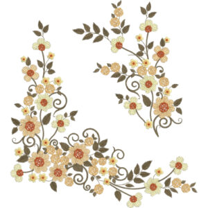 Flower Corner Embroidery Design