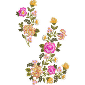 Flower Kurta Embroidery Design