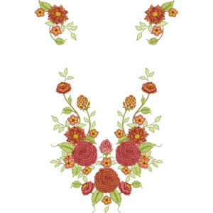 Flower Corner Embroidery Design