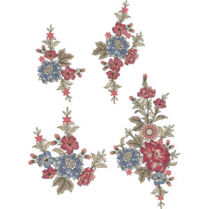 Flower Corner Embroidery Design