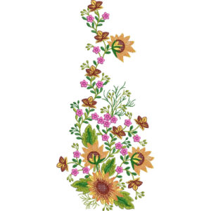 Flower Corner Embroidery Design