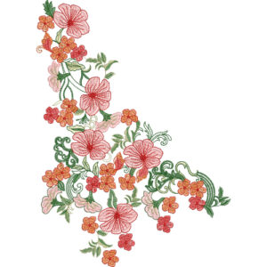 Flower Corner Embroidery Design