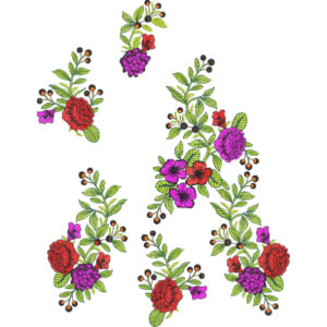 Flower Corner Embroidery Design
