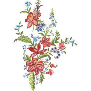 Flower Corner Embroidery Design