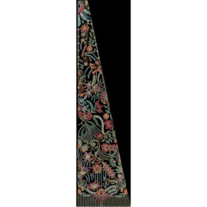 Royalty Free Floral Triangle Panel Embroidery Design with Intricate Multicolor Thread Work